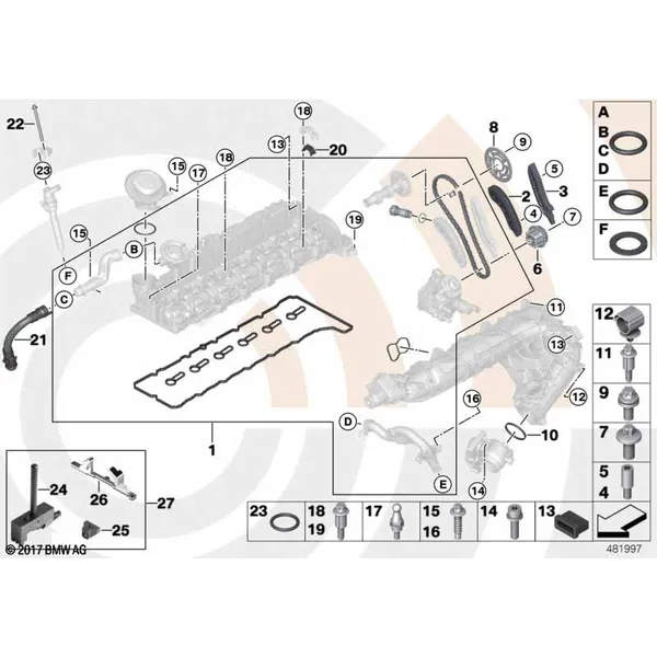 Ремкомплект открытой приводной цепи Вх