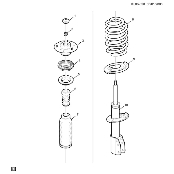 ПЕРЕДНЯЯ СТОЙКА АМОРТИЗАТОРА В СБОРЕ