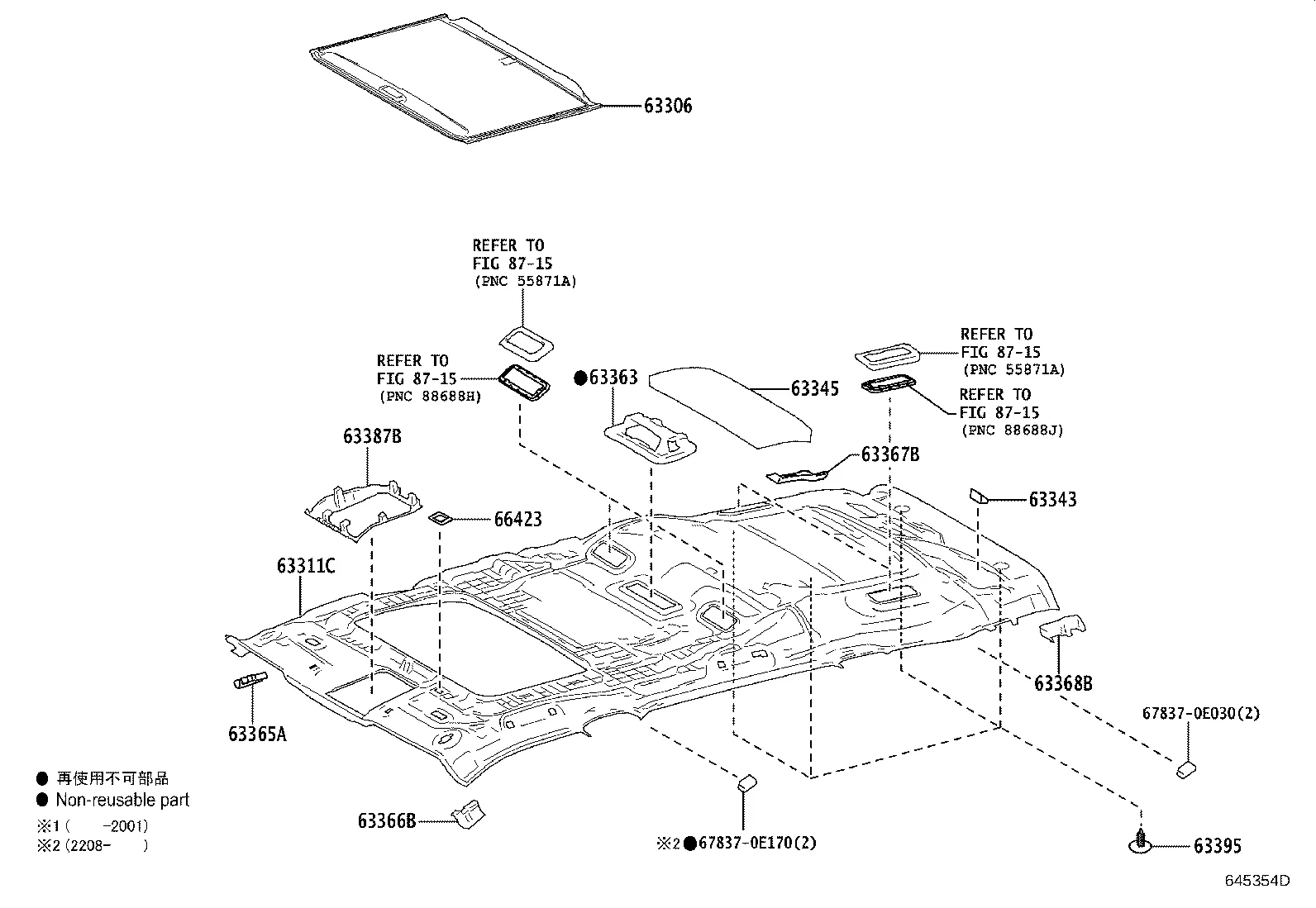 ROOF HEADLINING & SILENCER PAD