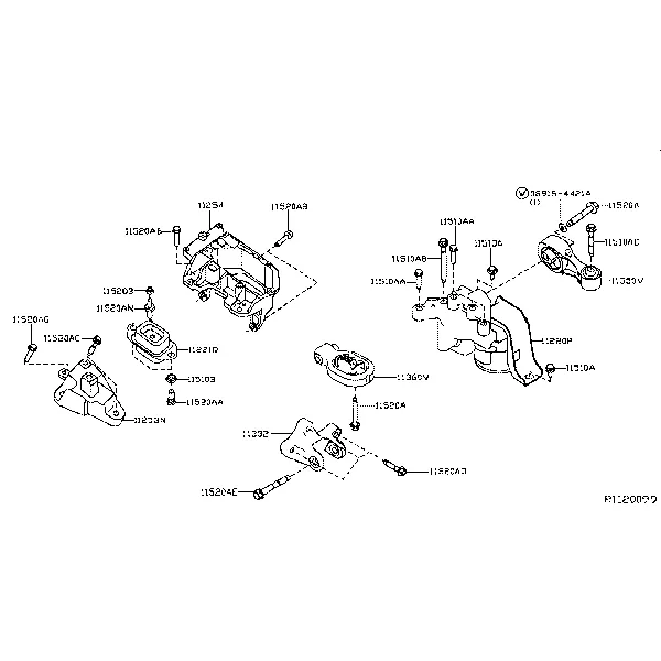 Двигатель, крепление трансмиссии; ENGINE & TRANSMISSION MOUNTING