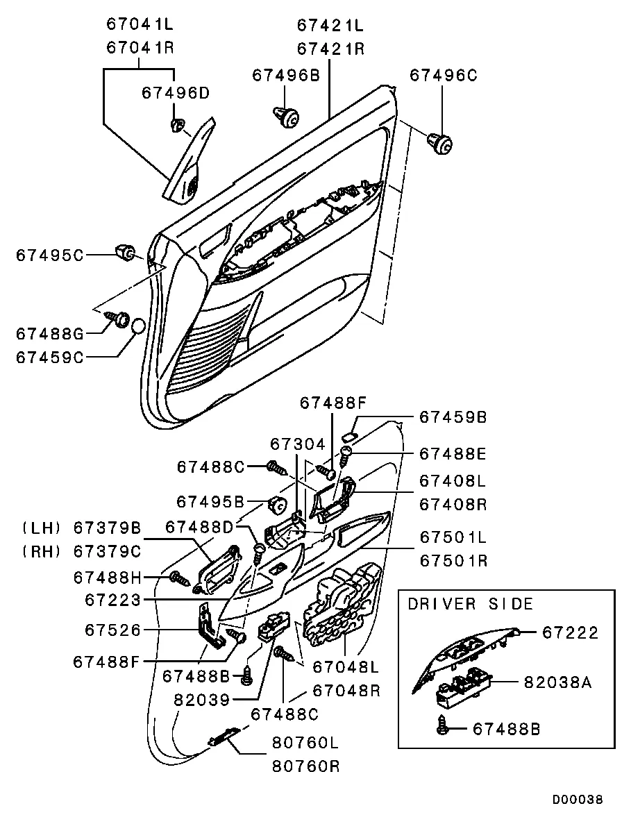 ДВЕРИ - ОТДЕЛКА ПЕРЕДН. ДВЕРЕЙ И РУЧКИ