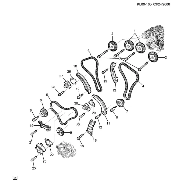 ДВИГ. СБ. 3.2 Л V6 PART 7 ЦЕПЬ РЕГ ФАЗ ГАЗОРАСПР И ЗВЁЗДОЧКА (LU1/3.2G)