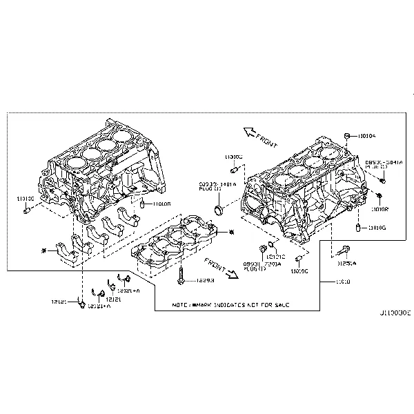 Блок цилиндров и поддон картера; COMPONENT PARTS