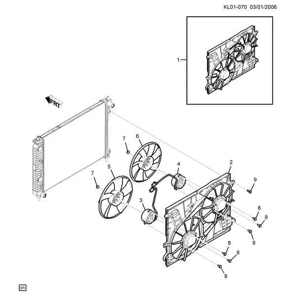 ВЕНТИЛЯТОР ОХЛАЖДАЮЩЕЙ ЖИДКОСТИ ДВИГАТЕЛЯ (LD9/2.4F,LU1/3.2G)