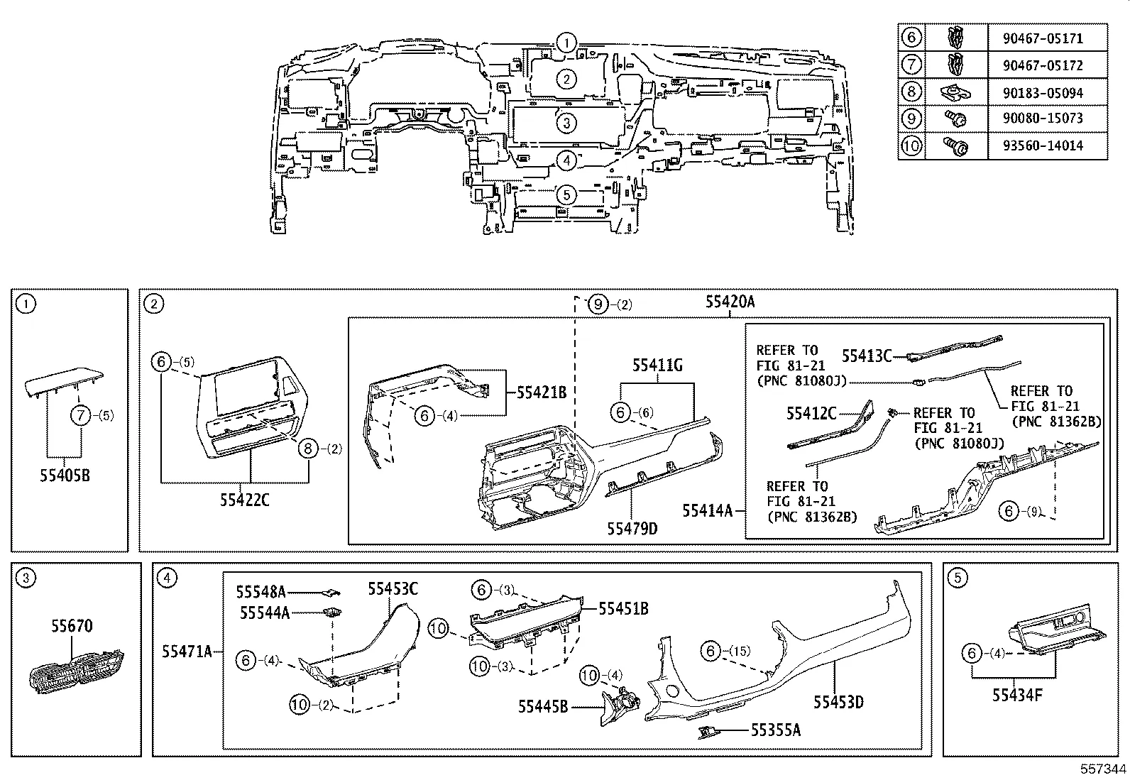 INSTRUMENT PANEL & GLOVE COMPARTMENT