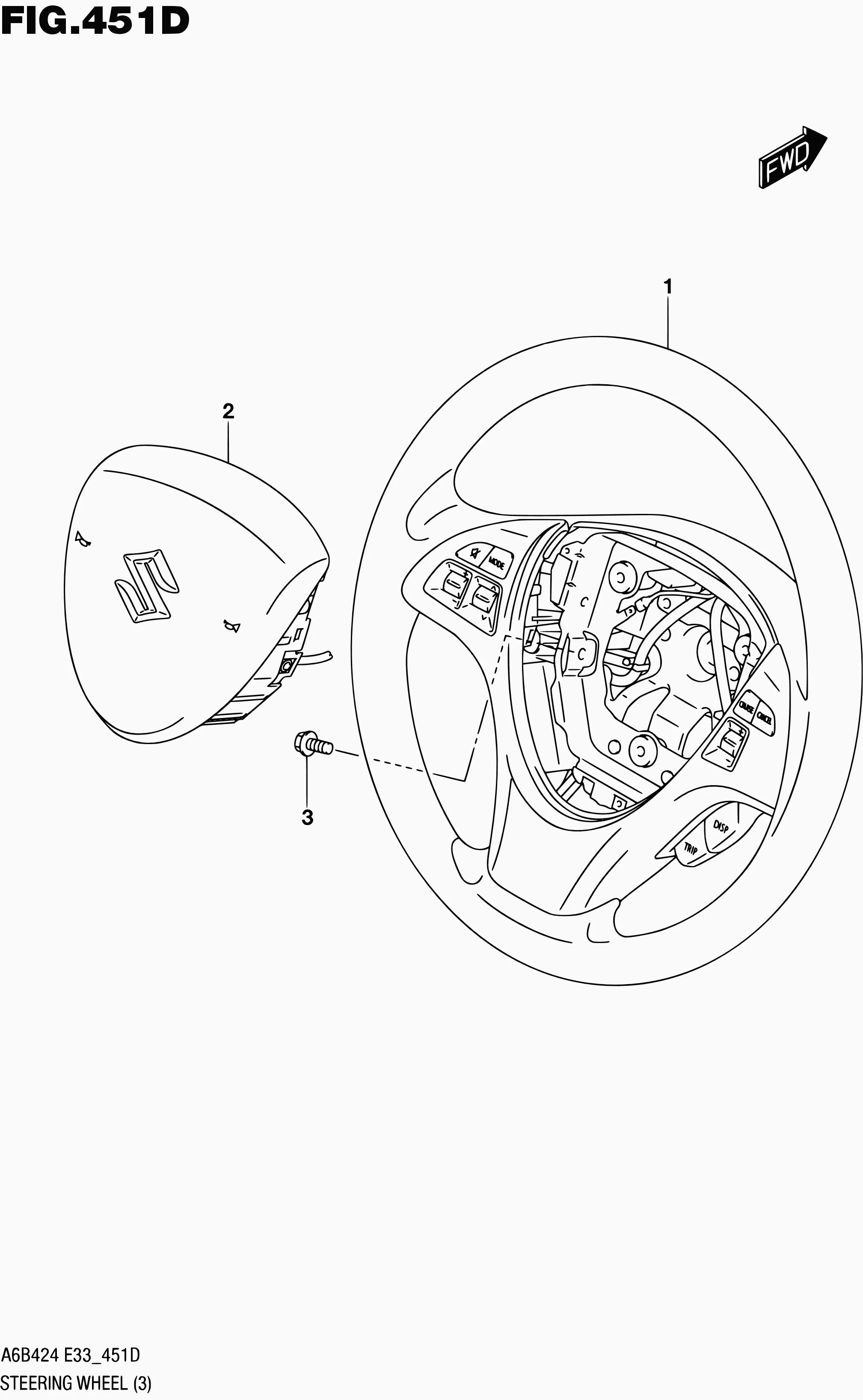 451D - РУЛЕВОЕ КОЛЕСО (10MODEL:(S,SDLX):6MT)
