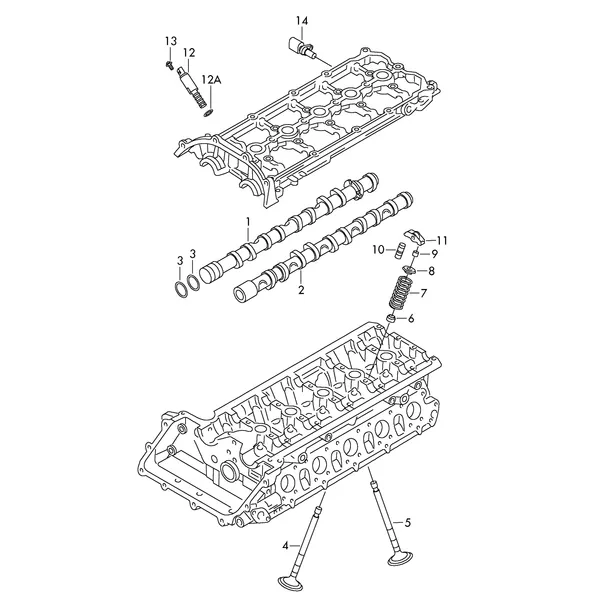 Распределительный вал, клапаны
