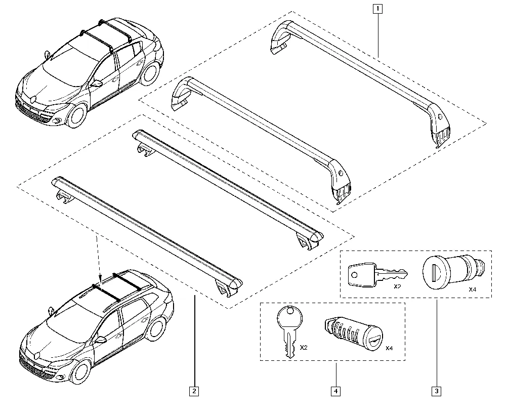Поперечины багажника крыши (дополнительное оборудование)