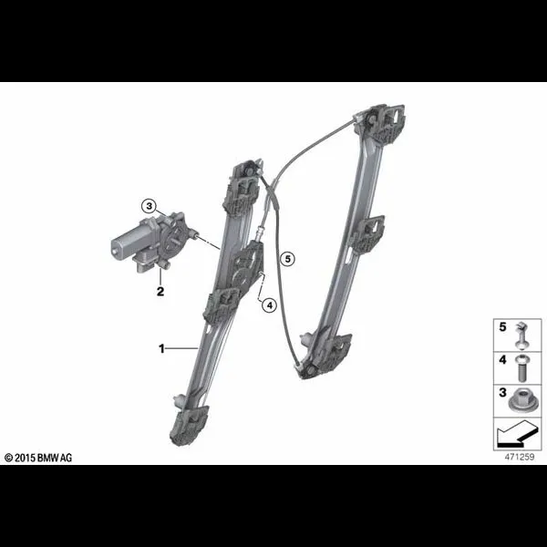 Механизм перемещения стекла двери Пд