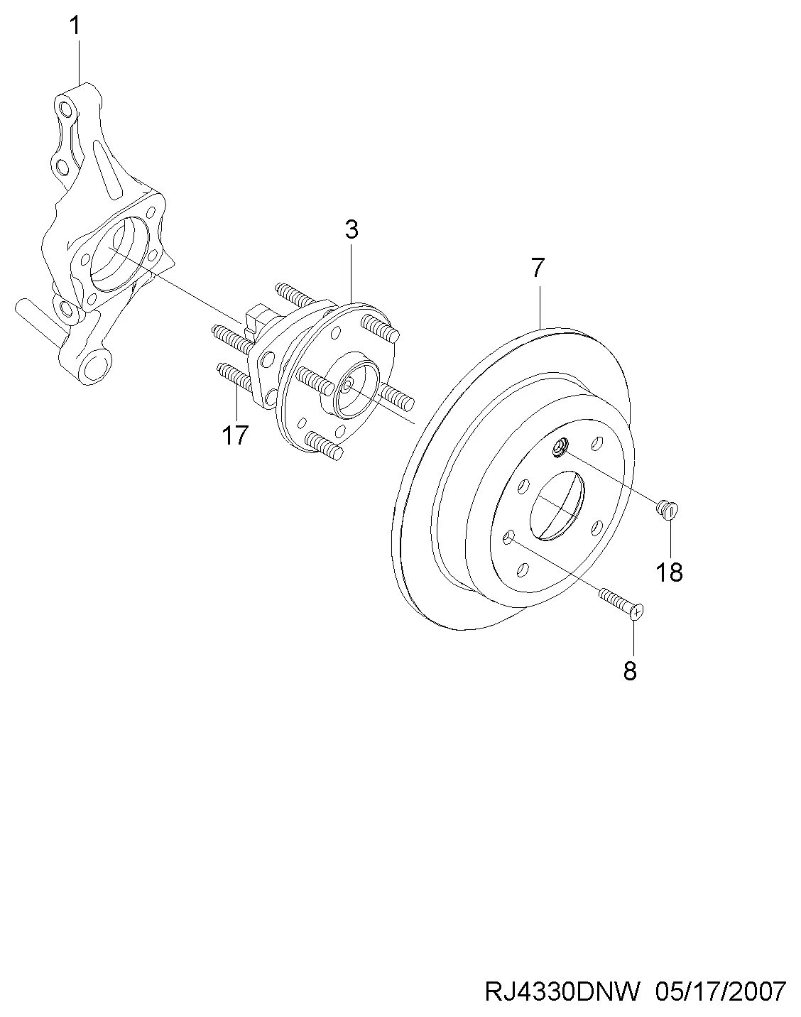 ЗАДНИЙ ПОВОРОТНЫЙ КУЛАК И СТУПИЦА (4330)
