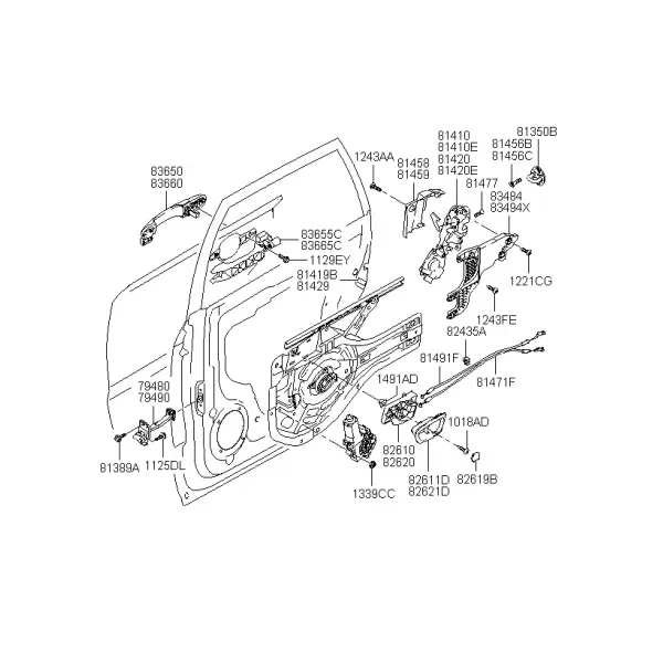 Замок задней двери