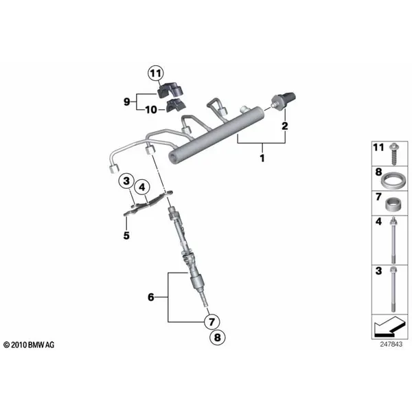Магистраль Rail/форсунка/крепление