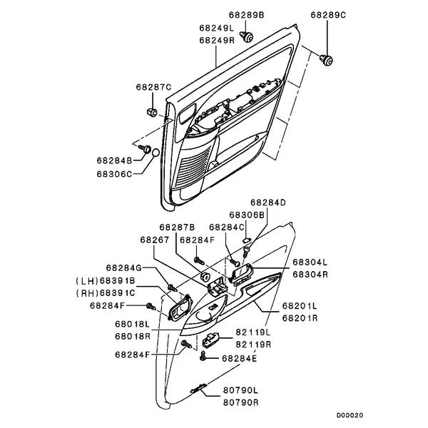 ДВЕРИ - ОТДЕЛКА ЗАДНЕЙ ДВЕРИ И РУЧКИ