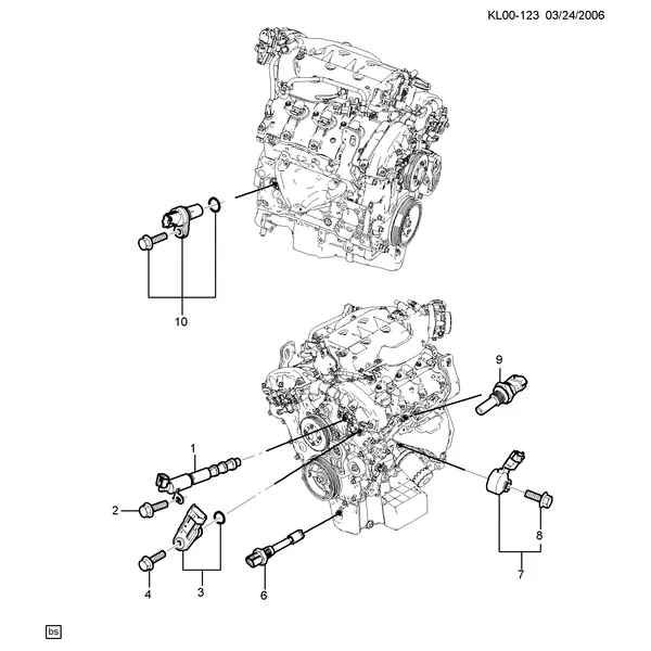 ДВИГ. СБ. 3.2 Л V6 ДЕТАЛЬ 14 ДАТЧИК ДВИГАТЕЛЯ (LU1/3.2G)