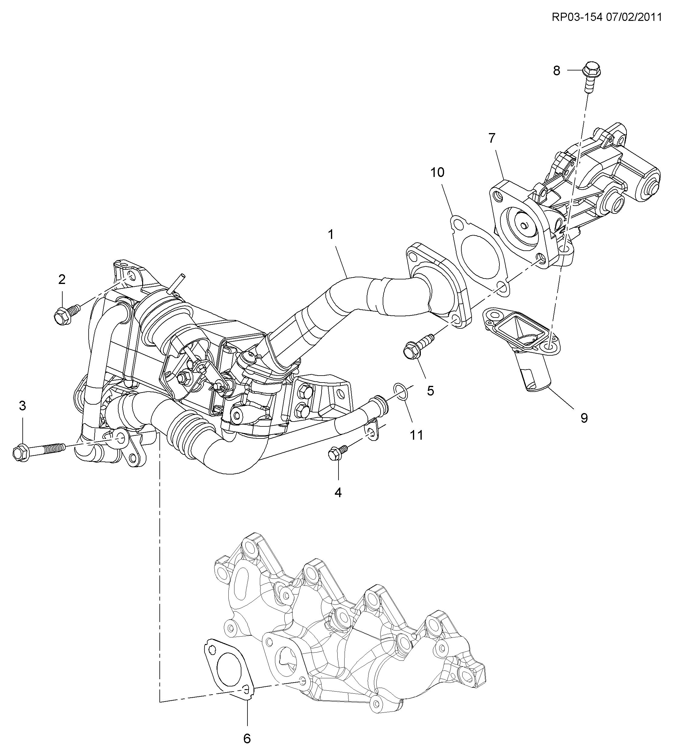 СИСТЕМА РЕЦИРКУЛЯЦИИ ВЫХЛОПНЫХ ГАЗОВ И СВЯЗАННЫЕ ДЕТАЛИ (LUD/1.7L)