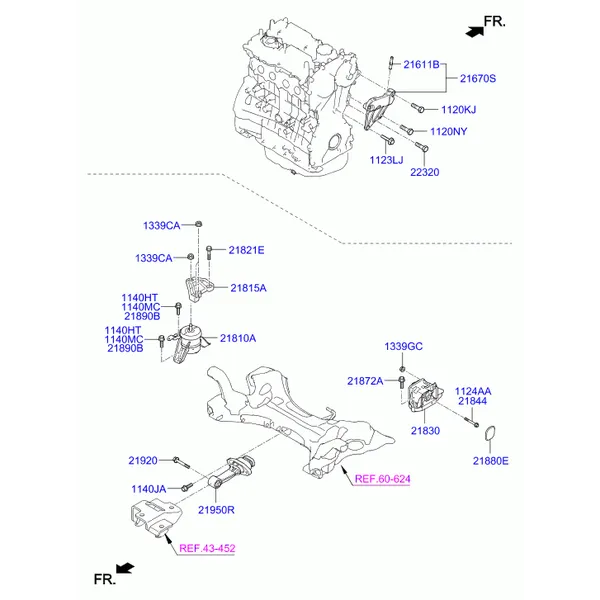 Подвеска двигателя и коробки передач