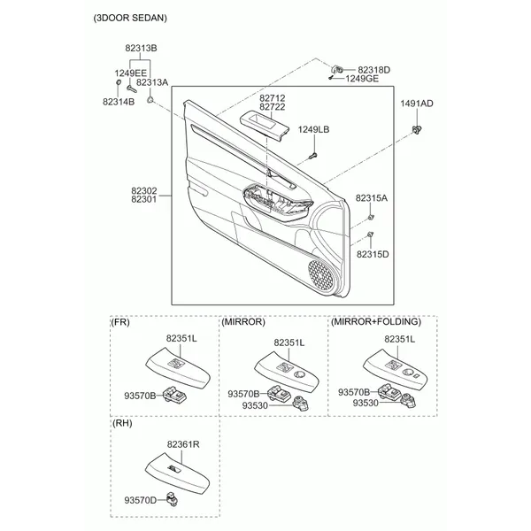 отделка передней двери