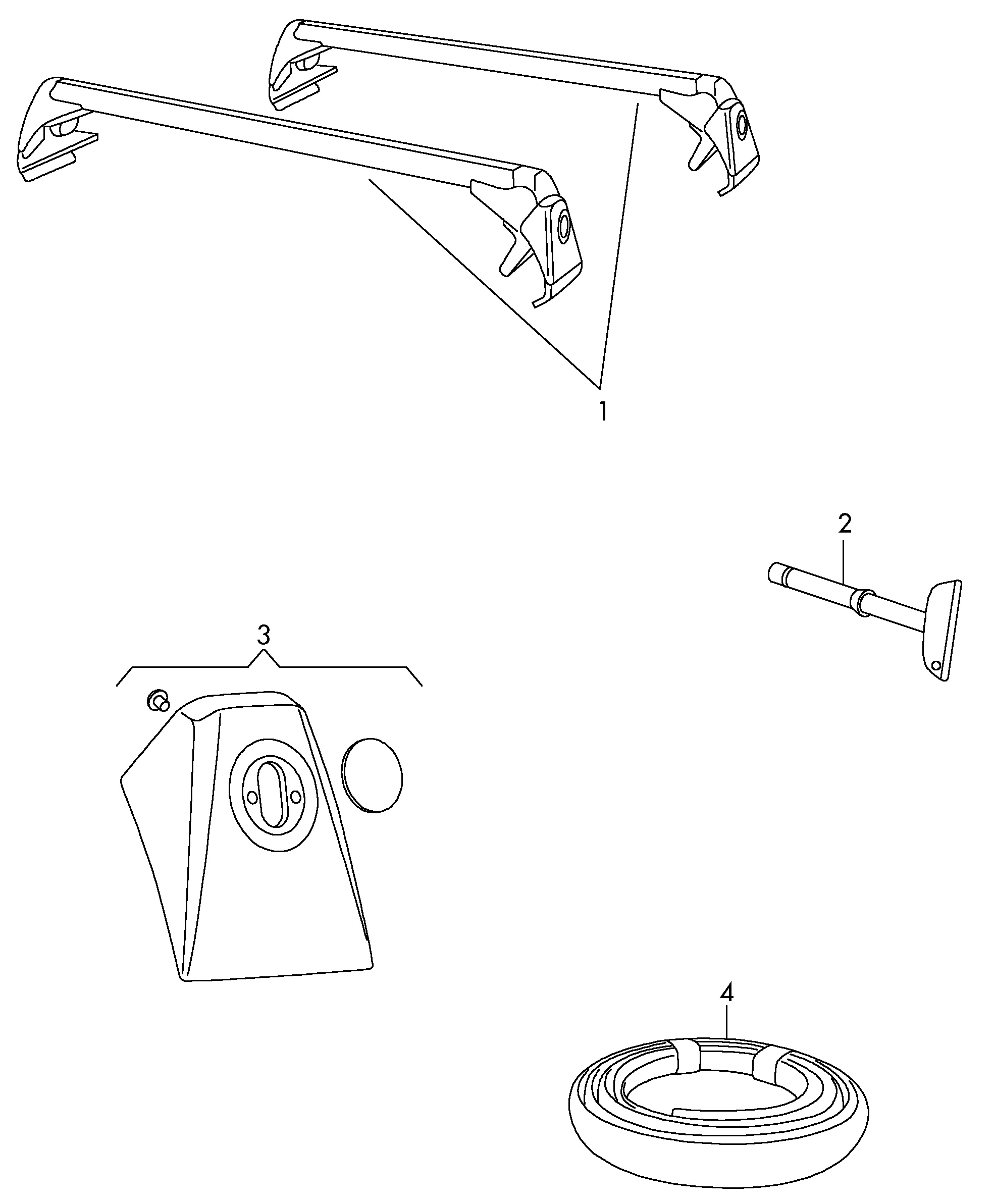 Оригинальные аксессуары Поперечные релинги Отдельные детали