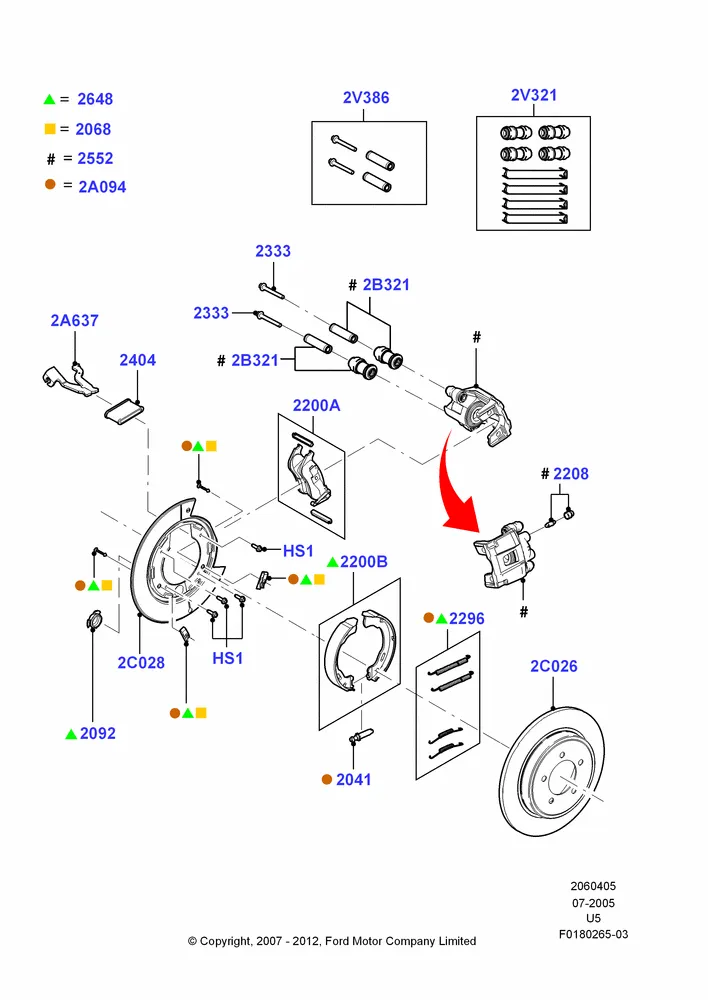 05B - Rear Brake Discs and Calipers; 19/JUL/2005-16/DEC/2010