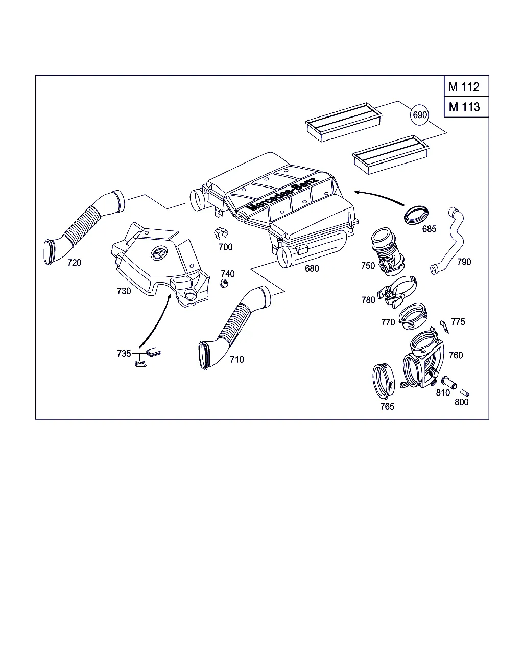 ВОЗДУХОЗАБОРНИК БЕНЗИНОВЫХ А/М