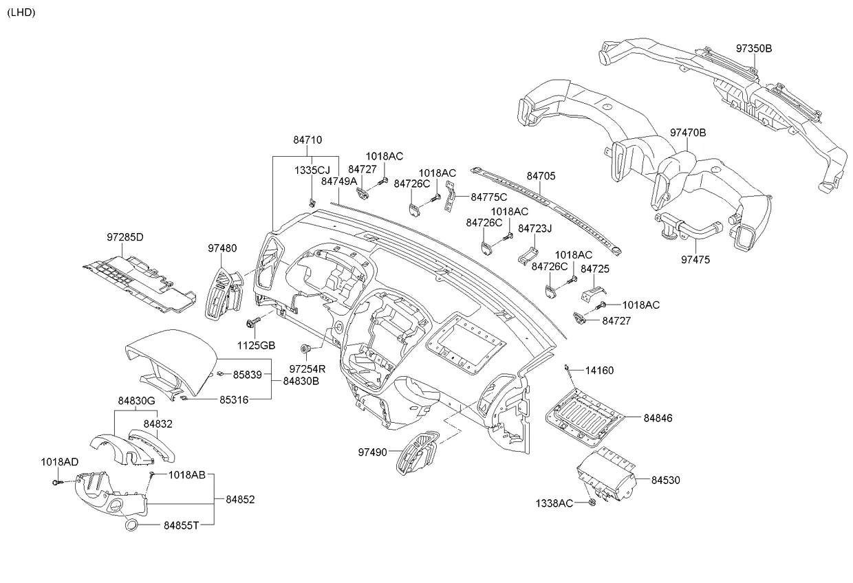 накладка панели приборов верхняя
