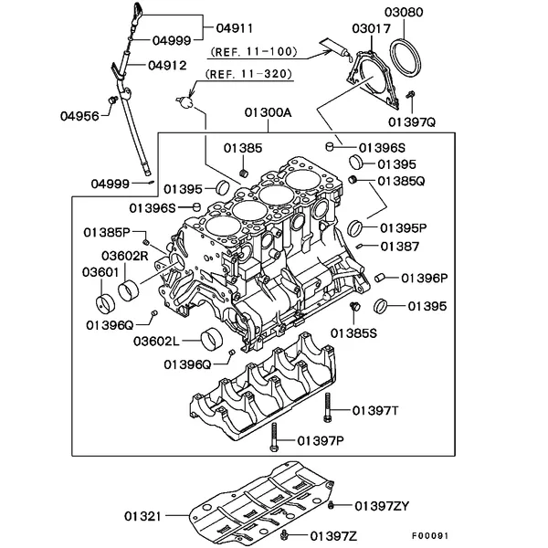 ДВИГАТЕЛЬ - БЛОК ЦИЛИНДРОВ
