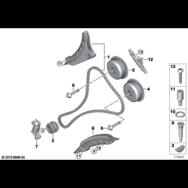 Приводная цепь мех.газораспред.цил.5-8