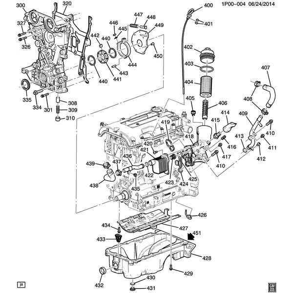 ENGINE ASM-1.4L L4 PART 4 OIL PUMP,PAN & RELATED PARTS (LUJ/1.4C)