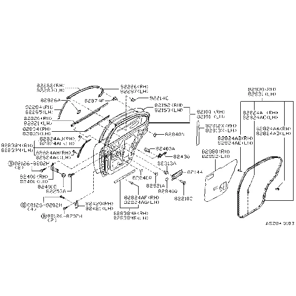 Панель задней двери и крепления