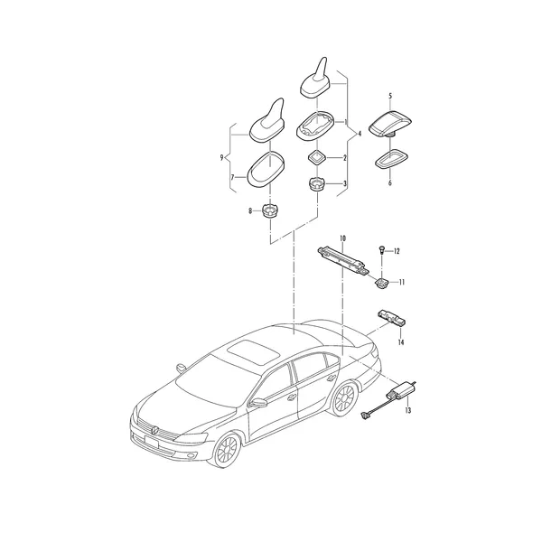 Антенна на крыше Покровное стекло Антенный усилитель Помехоподавляющий фильтр