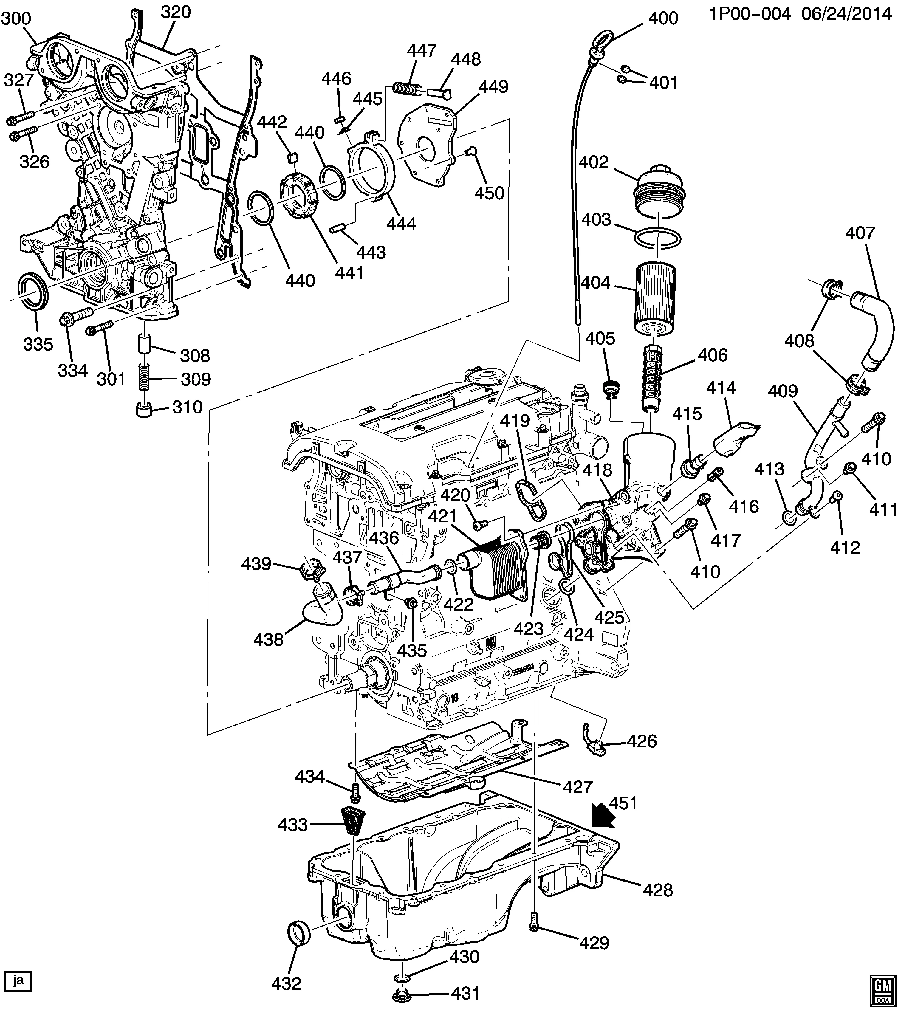 ENGINE ASM-1.4L L4 PART 4 OIL PUMP,PAN & RELATED PARTS (LUJ/1.4C)