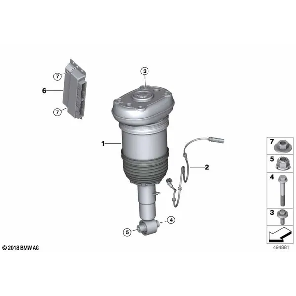 Задний пневмоамортизатор/блок управления