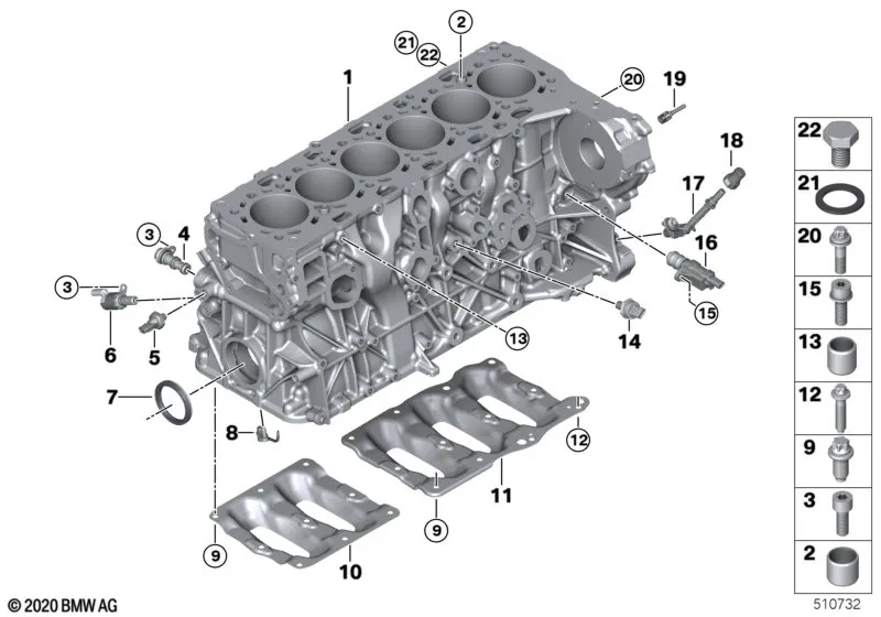 Блок цилиндров/дополнительные элементы