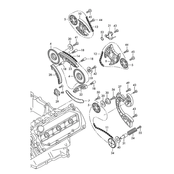 Цепь привода ГРМ Планка успокоителя