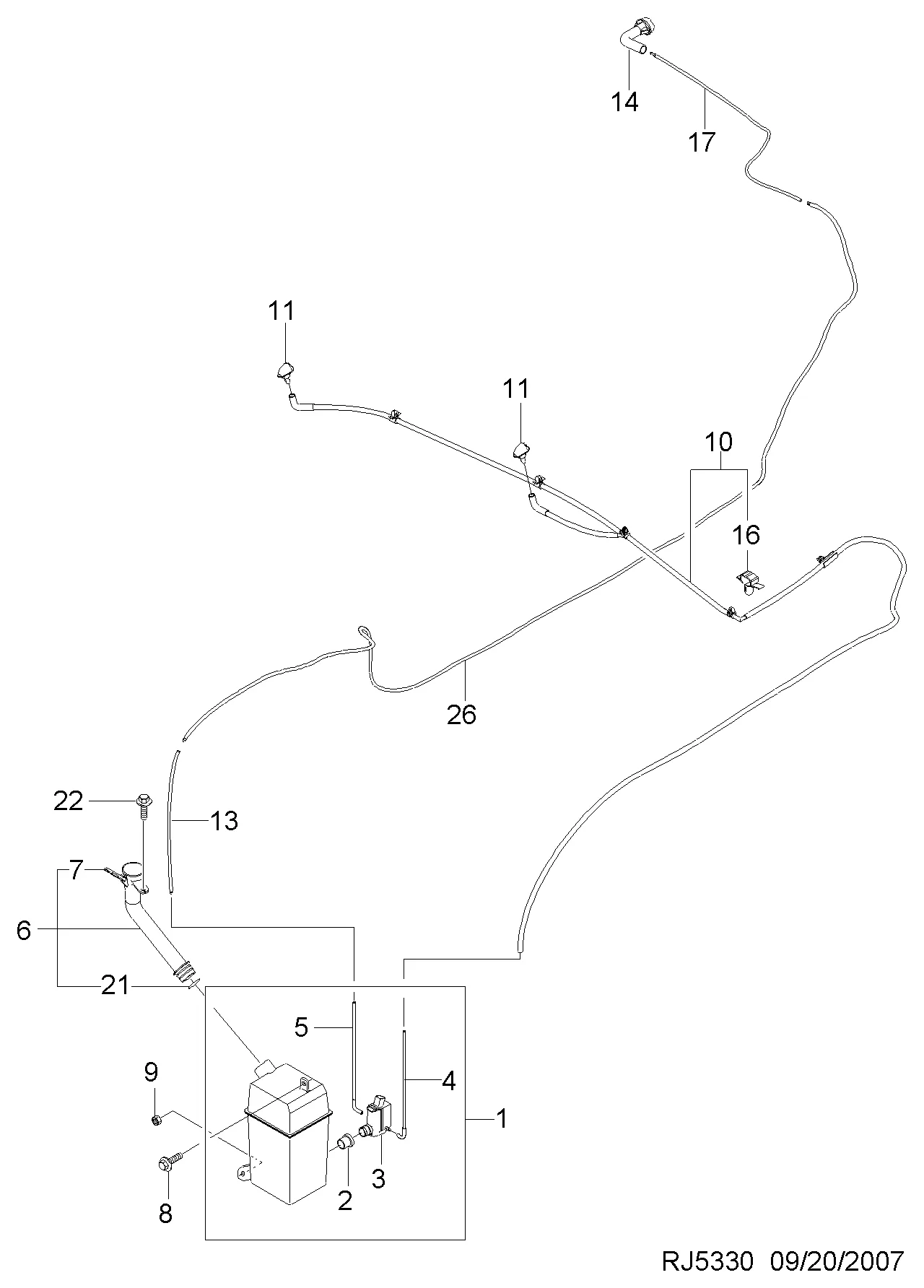 ОМЫВАТЕЛЬ ВЕТРОВОГО СТЕКЛА (5330)