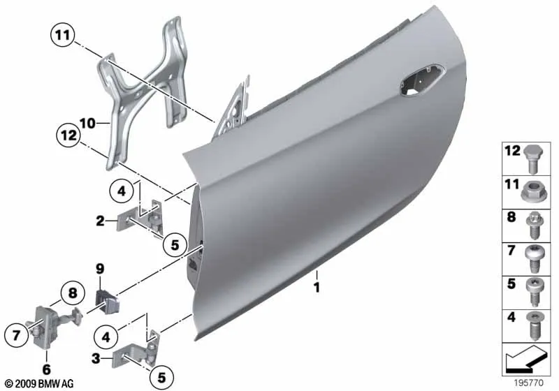 Дверь Пд, петли/ограничитель двери