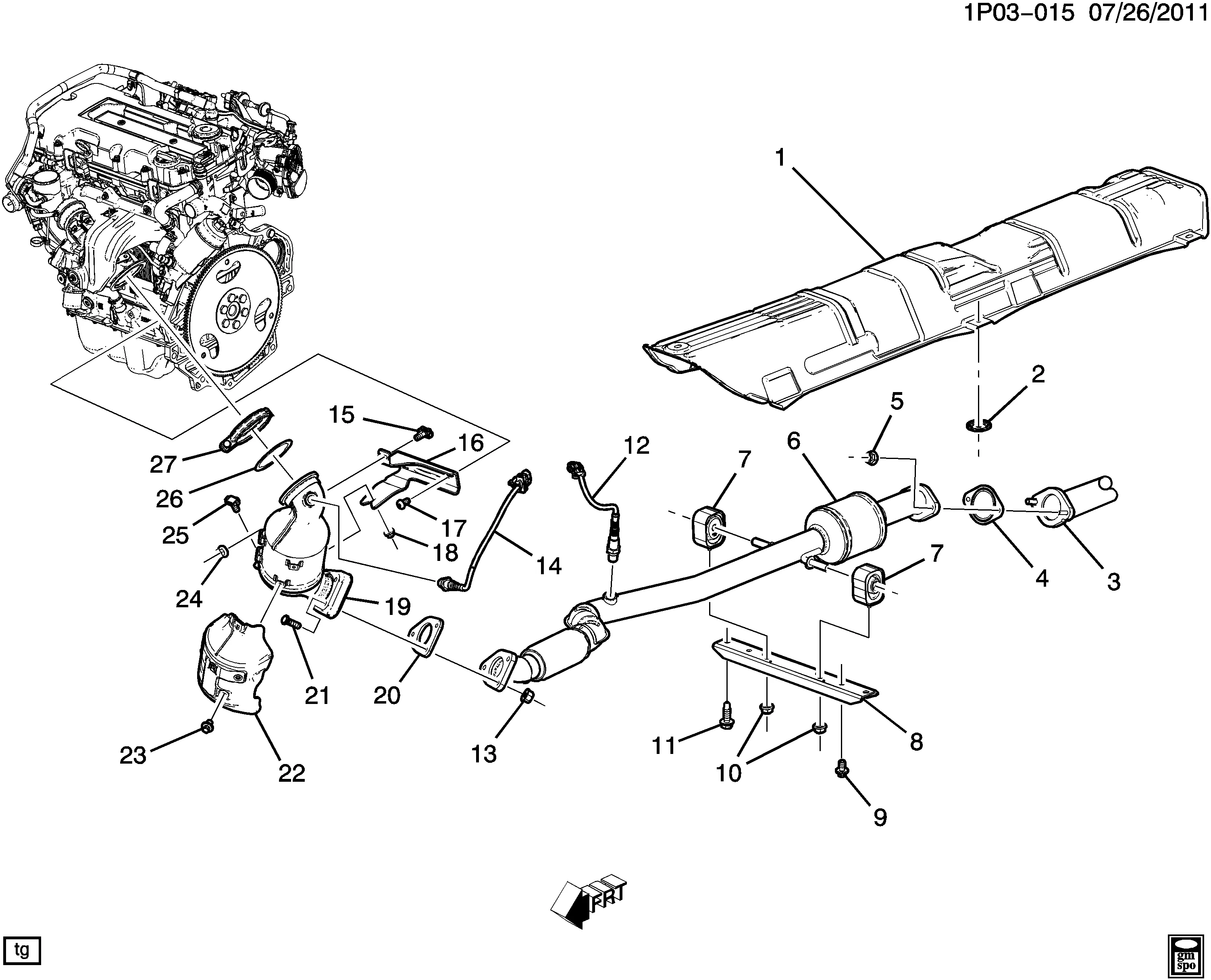 EXHAUST SYSTEM/FRONT (LUJ/1.4C)
