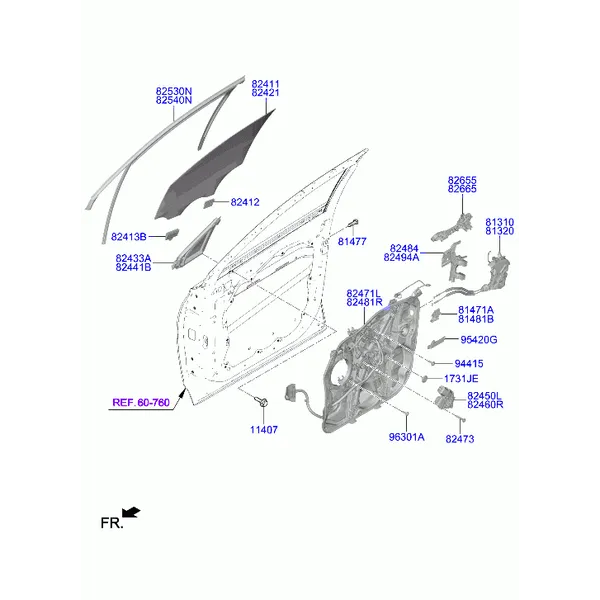 регулятор стекла двери передней и стекло