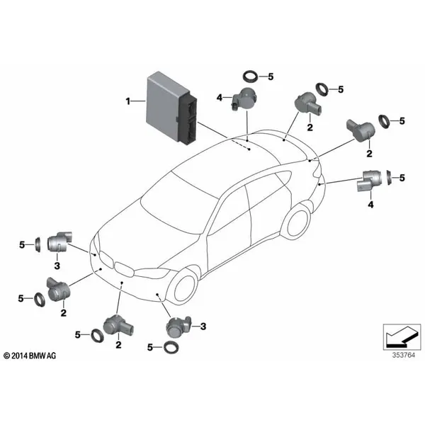 Сигнализация авар.сближен.при парк.(PDC)