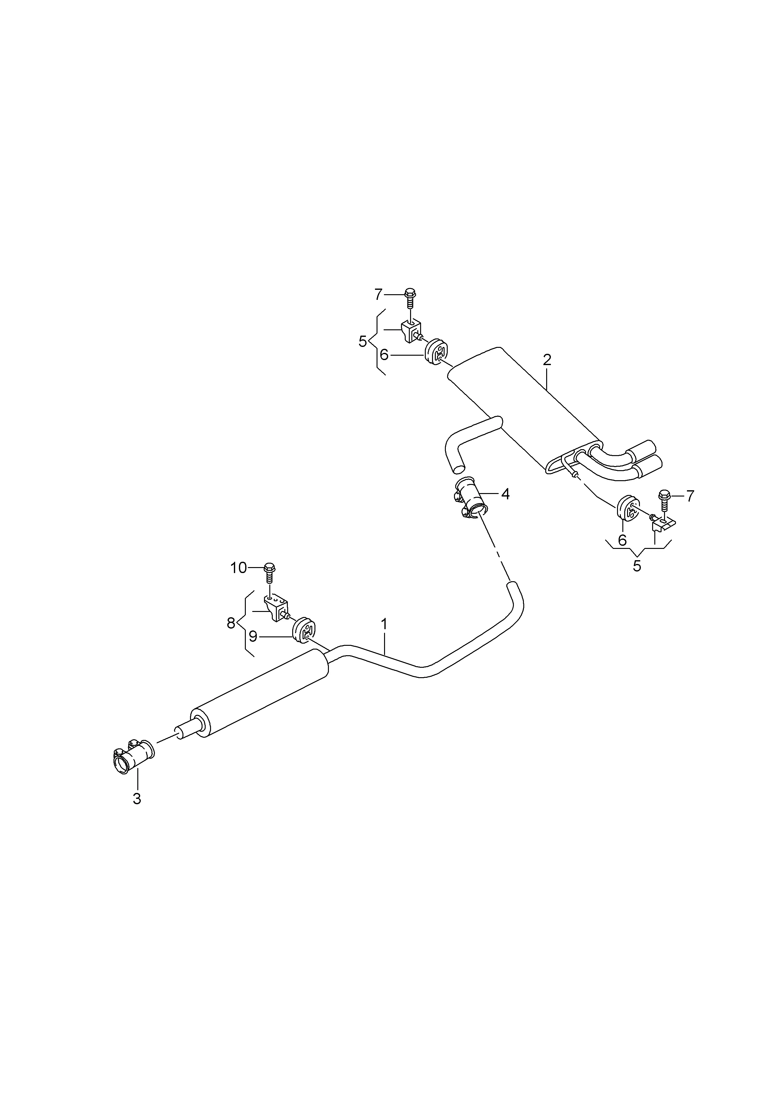 Передний глушитель с задним глушителем