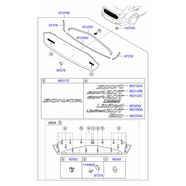 молдинг задней панели