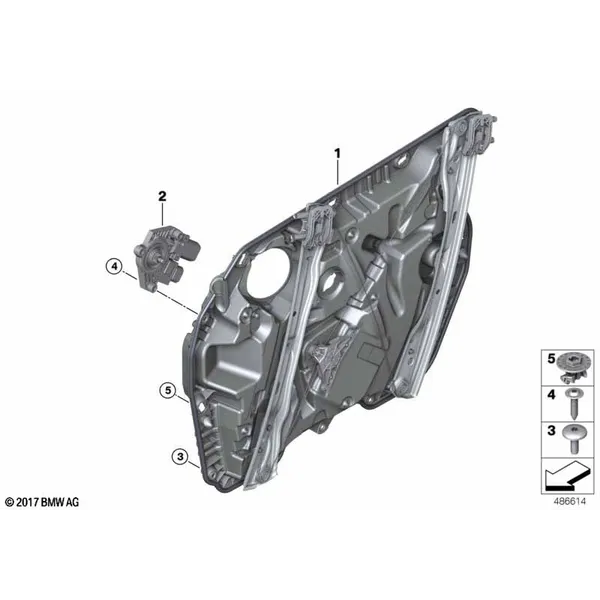 Механизм перемещения стекла двери Пд
