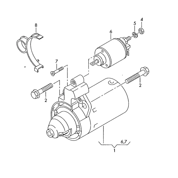 Стартер и детали не в сборе Крепёжные детали