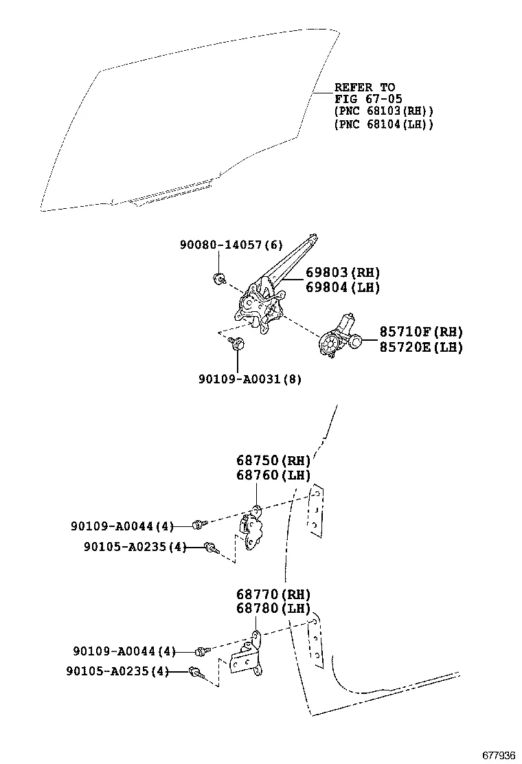 REAR DOOR WINDOW REGULATOR & HINGE