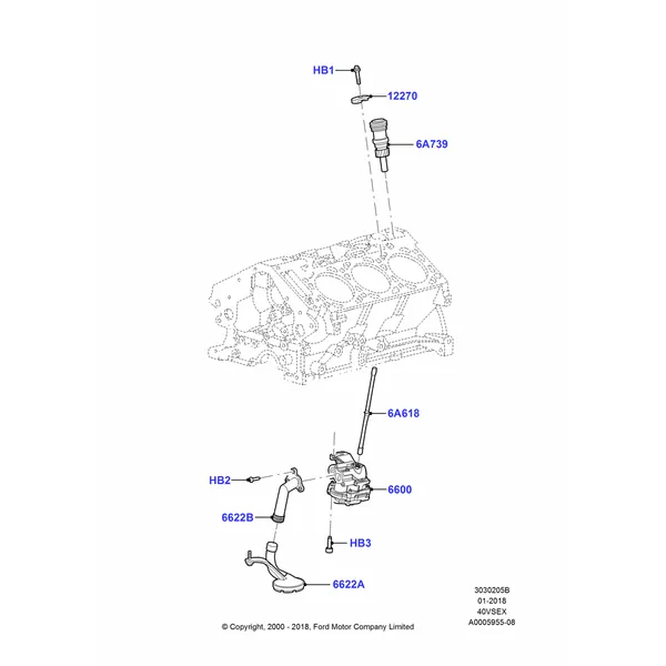 05B - Oil Pump, 4.0L V6 12V SOHC EFI; 13/NOV/2000-16/DEC/2010