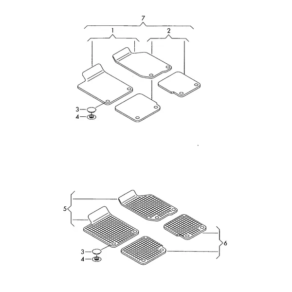 Оригинальные аксессуары 1 к-т ковриков (текстиль) 1 к-т всепогодных ковриков *функция 'FI' невозможна