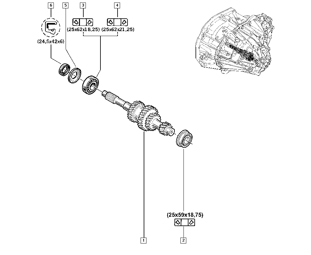 Шестерни коробки передач
