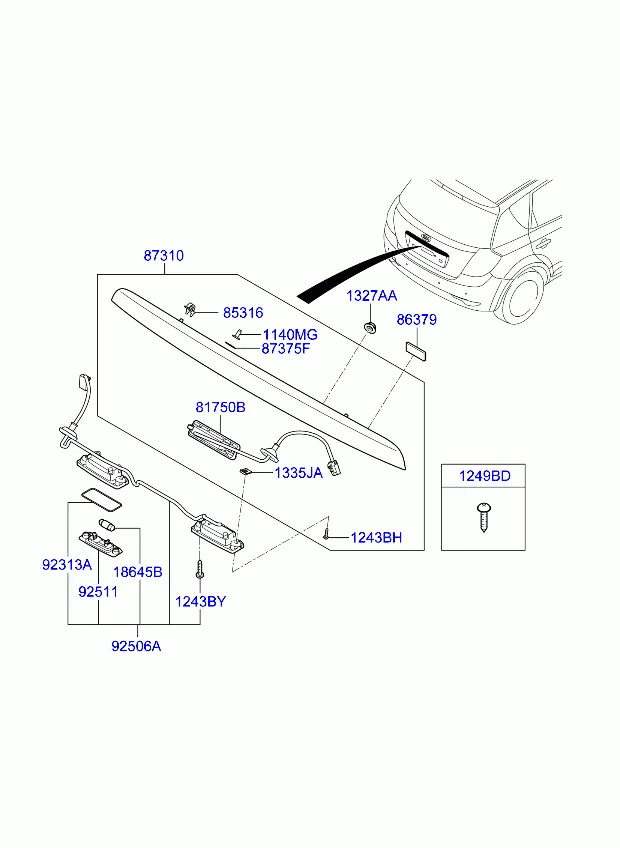 накладка на крышу и задний спойлер