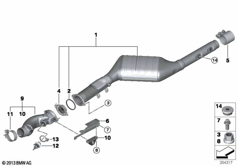 Катализатор/передний доп.глушитель