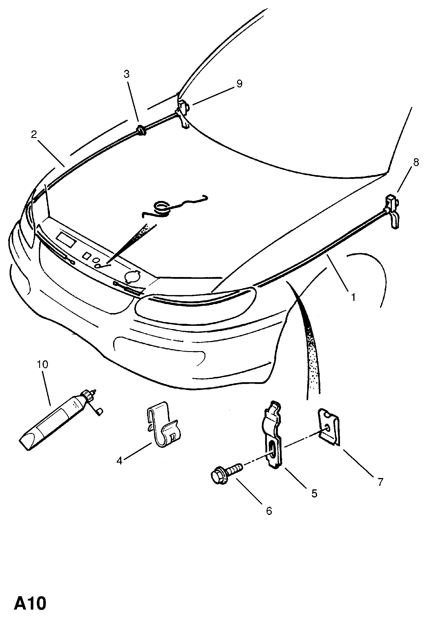 ТРОС ОТКРЫТИЯ ЗАМКА КАПОТА